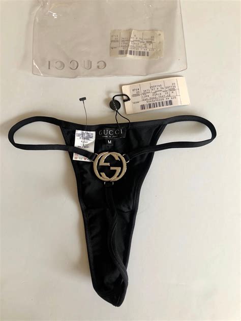 gucci black lingerie|Gucci g string.